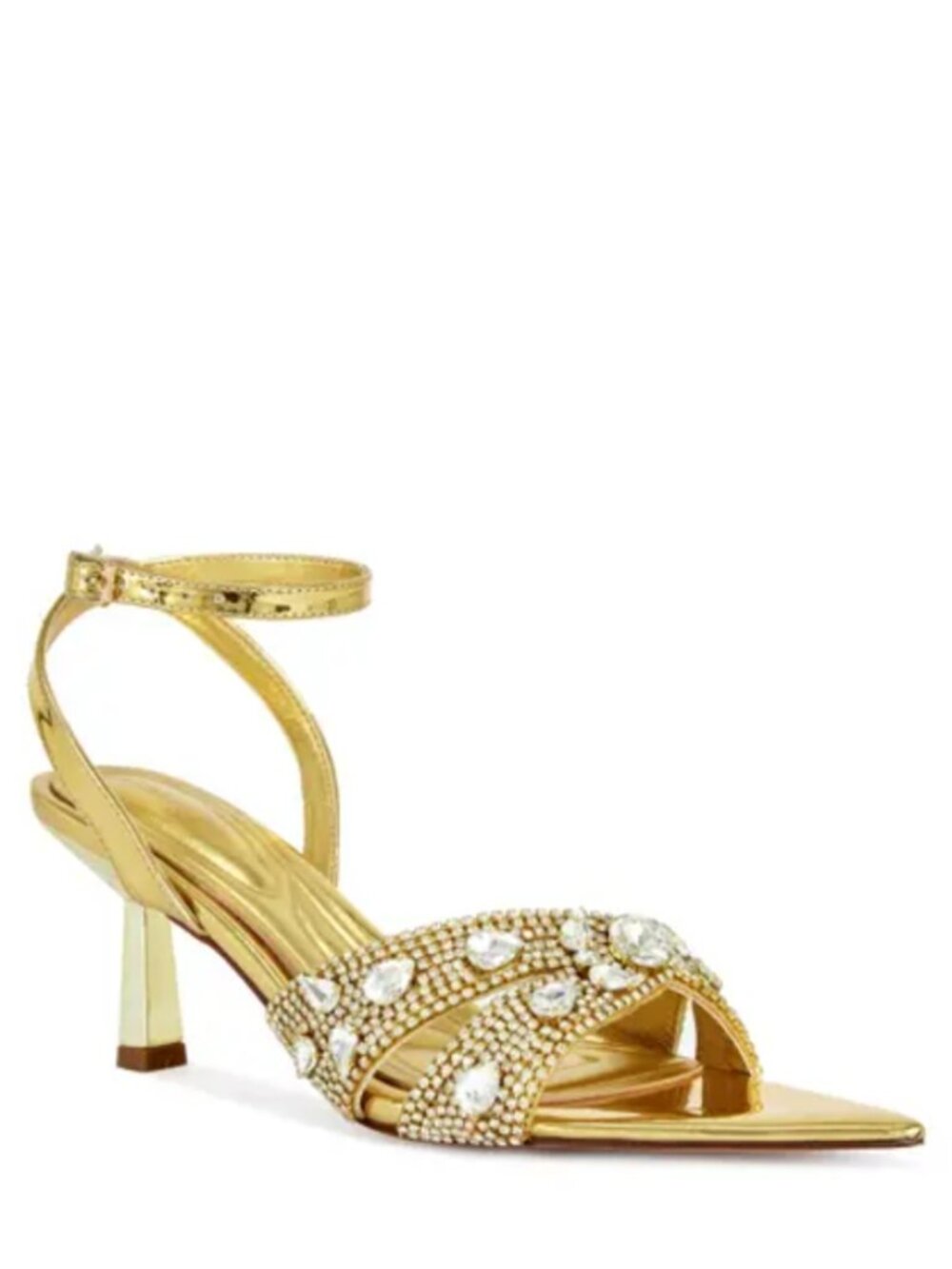 Azalea Wang Ziva Rhinestone Ankle Strap Sandals – Size 7 (NWT)